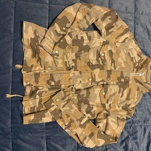 BKE Tan and Brown Camouflage Shirt